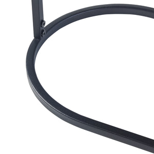 Tavolino da Divano Luleå con Piano Ovale in Vetro - Metallo Nero [en.casa]