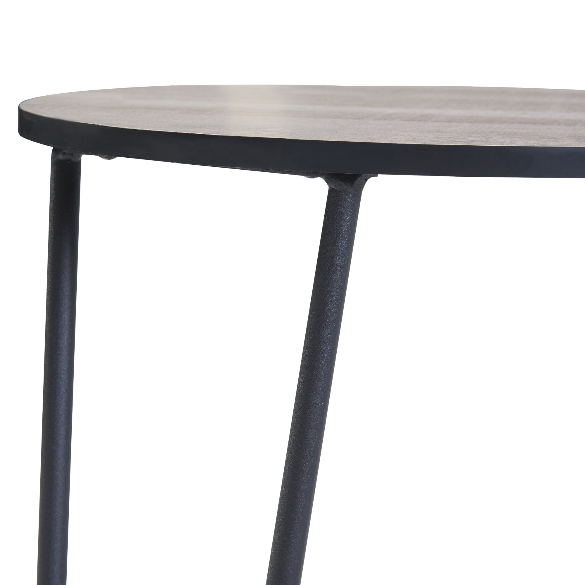 Tavolino da Divano Ylöjärvi con 2 Piani Rotondi - Effetto Rovere / Nero [en.casa]