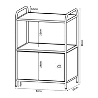 Comodino Gulen con Anta e Piani di Appoggio - Effetto Rovere / Nero [en.casa]