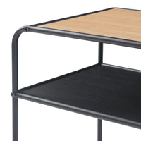 Tavolino Basso Krødsherad con 2 Piani Rettangolari - Effetto Rovere / Nero [en.casa]