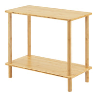 Tavolino Basso da Divano 'Paimio' con 2 Piani d'Appoggio in Bambù - color Naturale [en.casa]