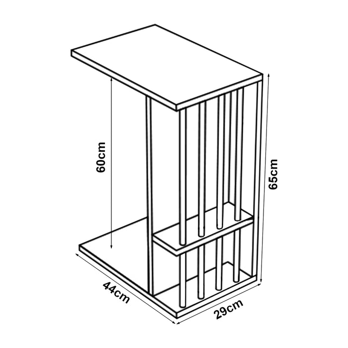 Tavolino Laterale da Divano Siikainen Piano per Laptop - Effetto Legno / Nero [en.casa]