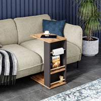 Consolle da Divano Siikainen Piano Tavolo per Laptop - Effetto Legno / Nero [en.casa]