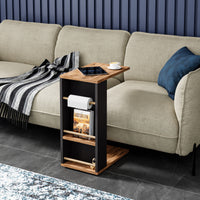 Consolle da Divano Siikainen Piano Tavolo per Laptop - Effetto Legno / Nero [en.casa]