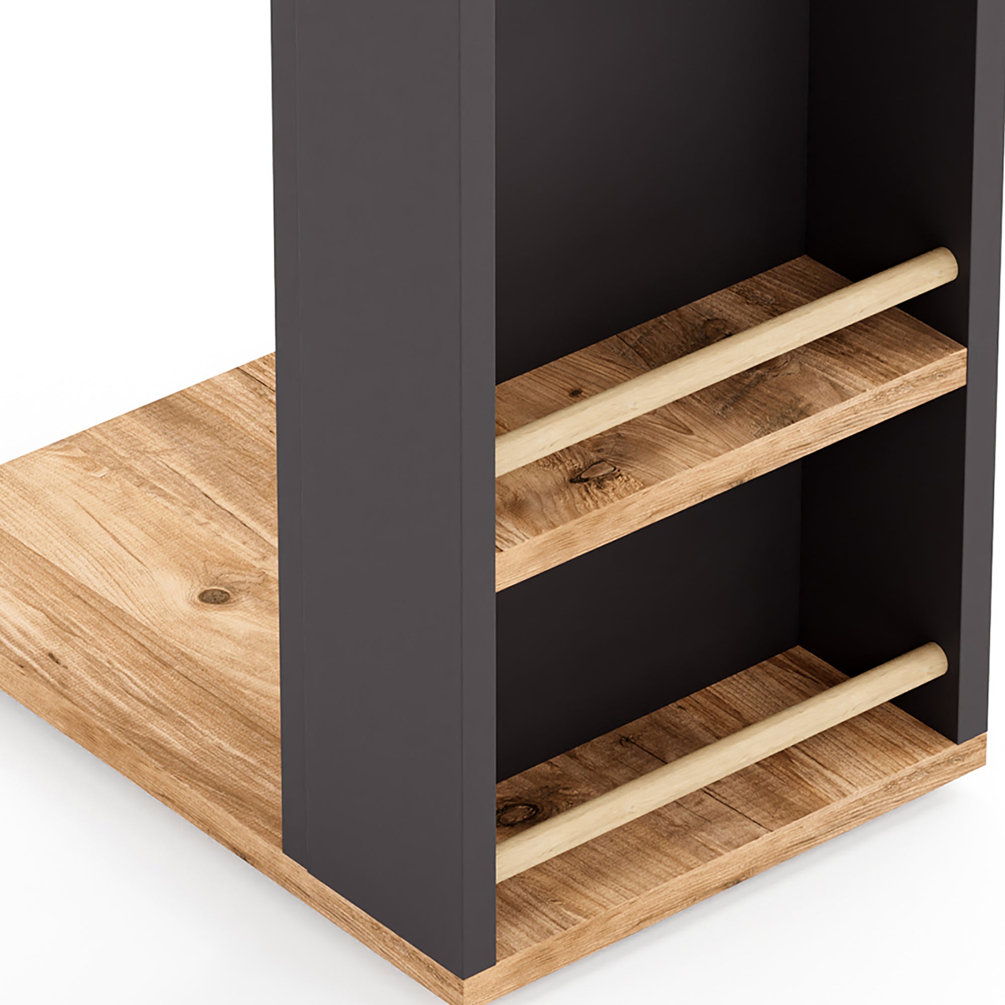 Consolle da Divano Siikainen Piano Tavolo per Laptop - Effetto Legno / Nero [en.casa]