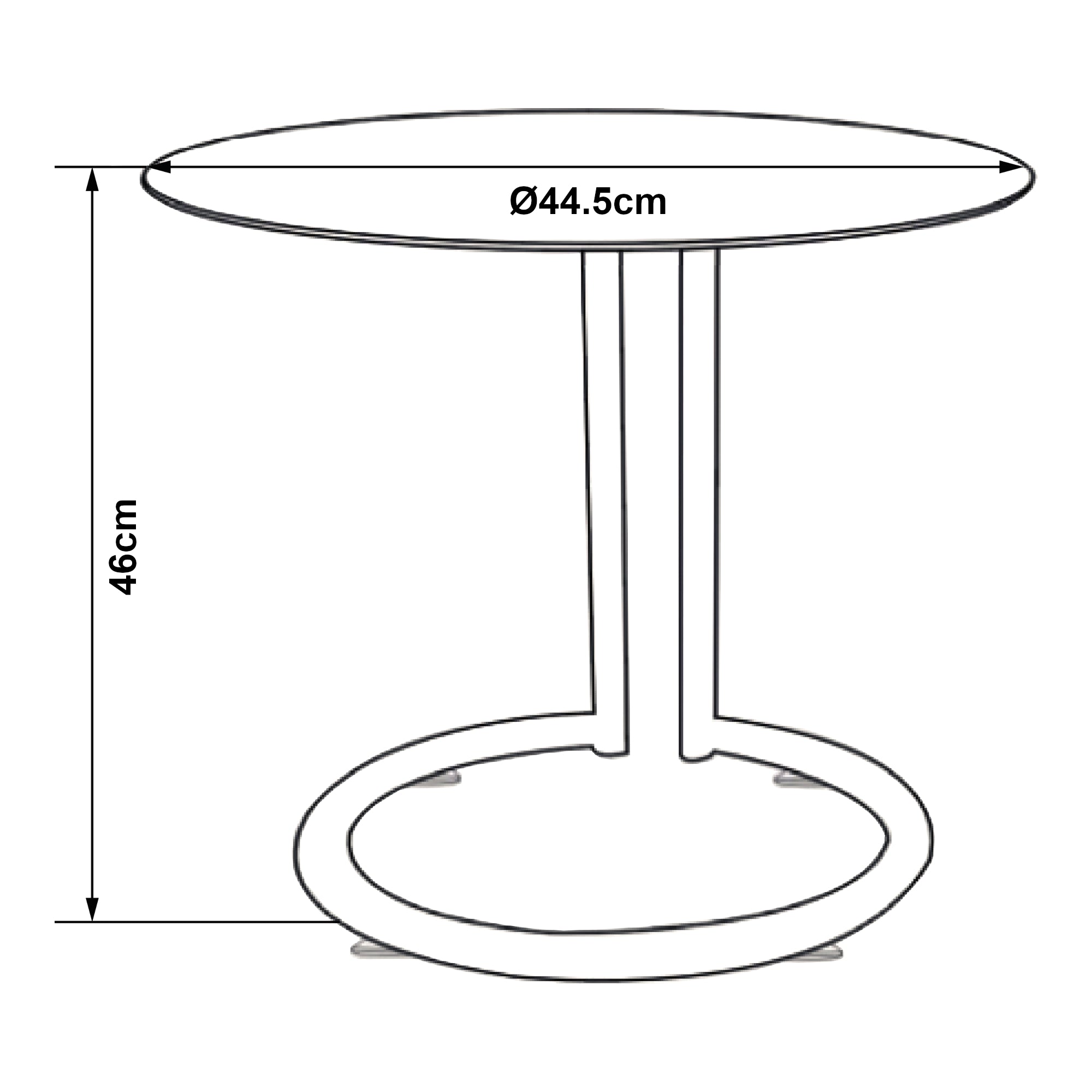 Tavolino Laterale Ylivieska con Piano Rotondo in Vetro Temperato (AxØ) 46 x 45 cm - Cromo / Fumé [en.casa]