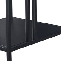 Tavolino Basso Kumlinge in Acciaio con Ripiani Quadrati 47 x 45 x 45 cm Nero [en.casa]