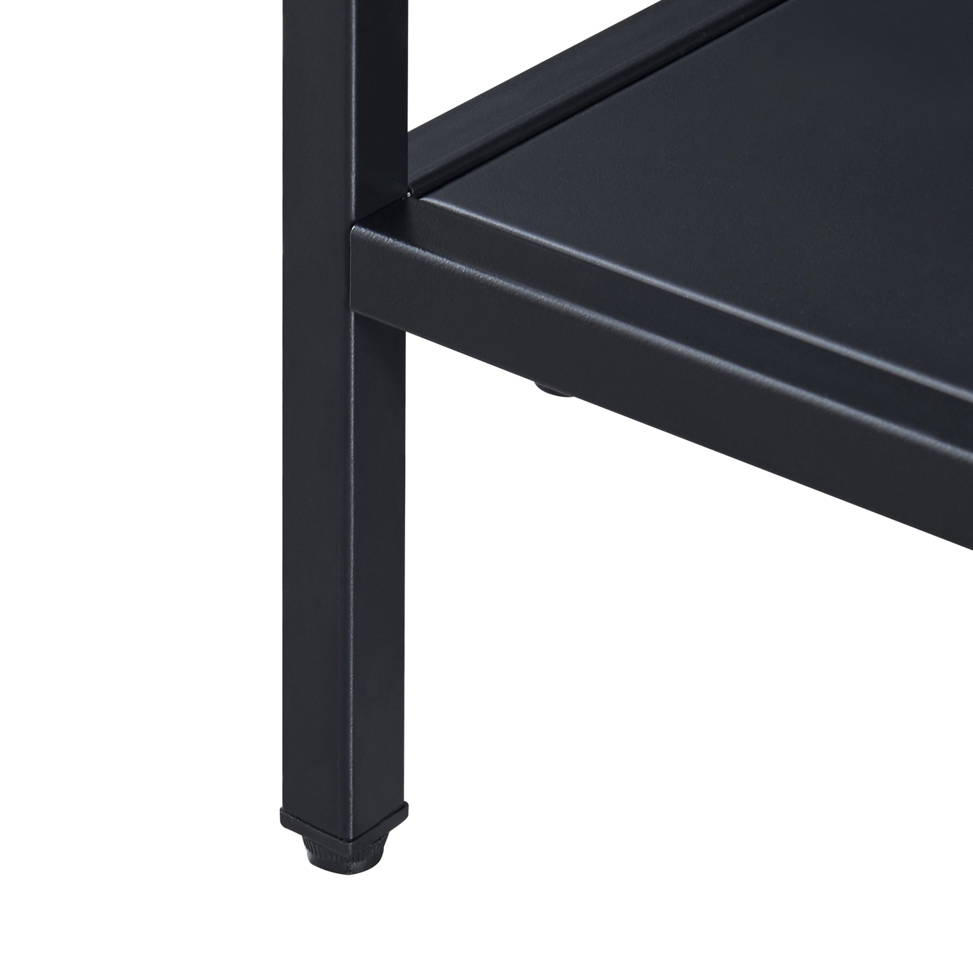 Tavolino Basso Kumlinge in Acciaio con Ripiani Quadrati 47 x 45 x 45 cm Nero [en.casa]