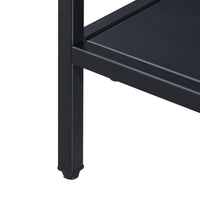 Tavolino Basso Kumlinge in Acciaio con Ripiani Quadrati 47 x 45 x 45 cm Nero [en.casa]