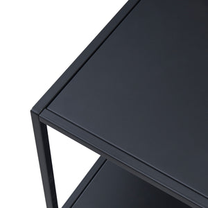 Tavolino Basso Kumlinge in Acciaio con Ripiani Quadrati 47 x 45 x 45 cm Nero [en.casa]