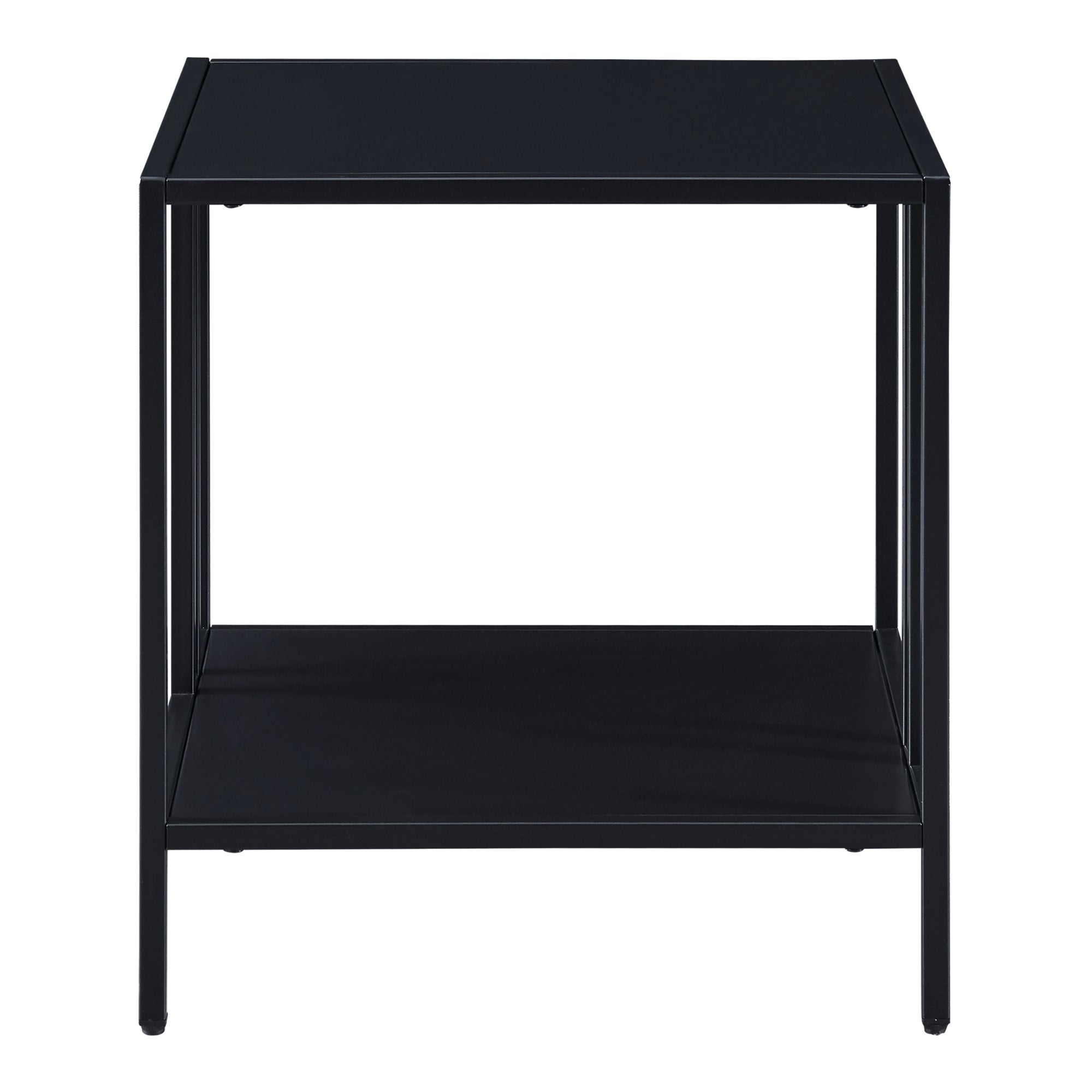 Tavolino Basso Kumlinge in Acciaio con Ripiani Quadrati 47 x 45 x 45 cm Nero [en.casa]