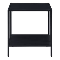 Tavolino Basso Kumlinge in Acciaio con Ripiani Quadrati 47 x 45 x 45 cm Nero [en.casa]