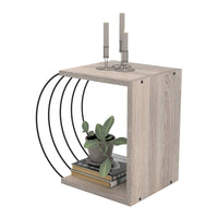 Tavolino Basso da Divano Tavolino Laterale a 2 Ripiani 46 x 30 x 42 cm Consolle da Divano Moderno - Effetto Rovere /