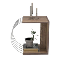 Tavolino Basso da Divano Tavolino Laterale a 2 Ripiani 46 x 30 x 42 cm Consolle da Divano Moderno - Effetto Noce /