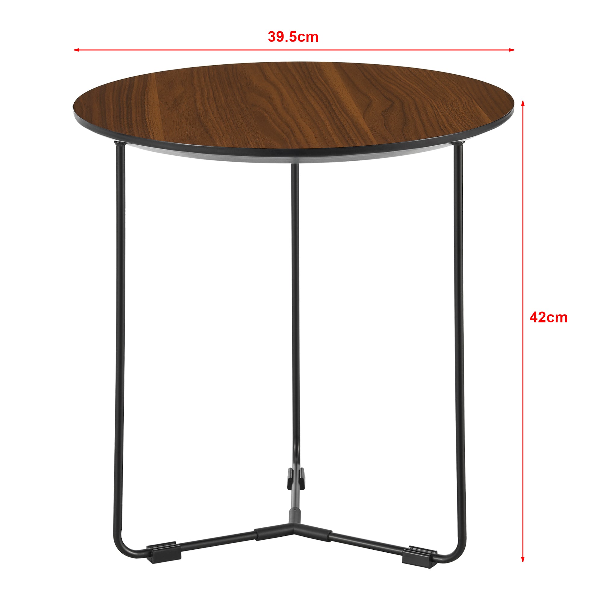 Tavolino Basso Böhen Piano Rotondo in Effetto Noce [en.casa]