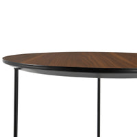 Tavolino Basso Böhen Piano Rotondo in Effetto Noce [en.casa]