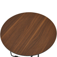 Tavolino Basso Böhen Piano Rotondo in Effetto Noce [en.casa]