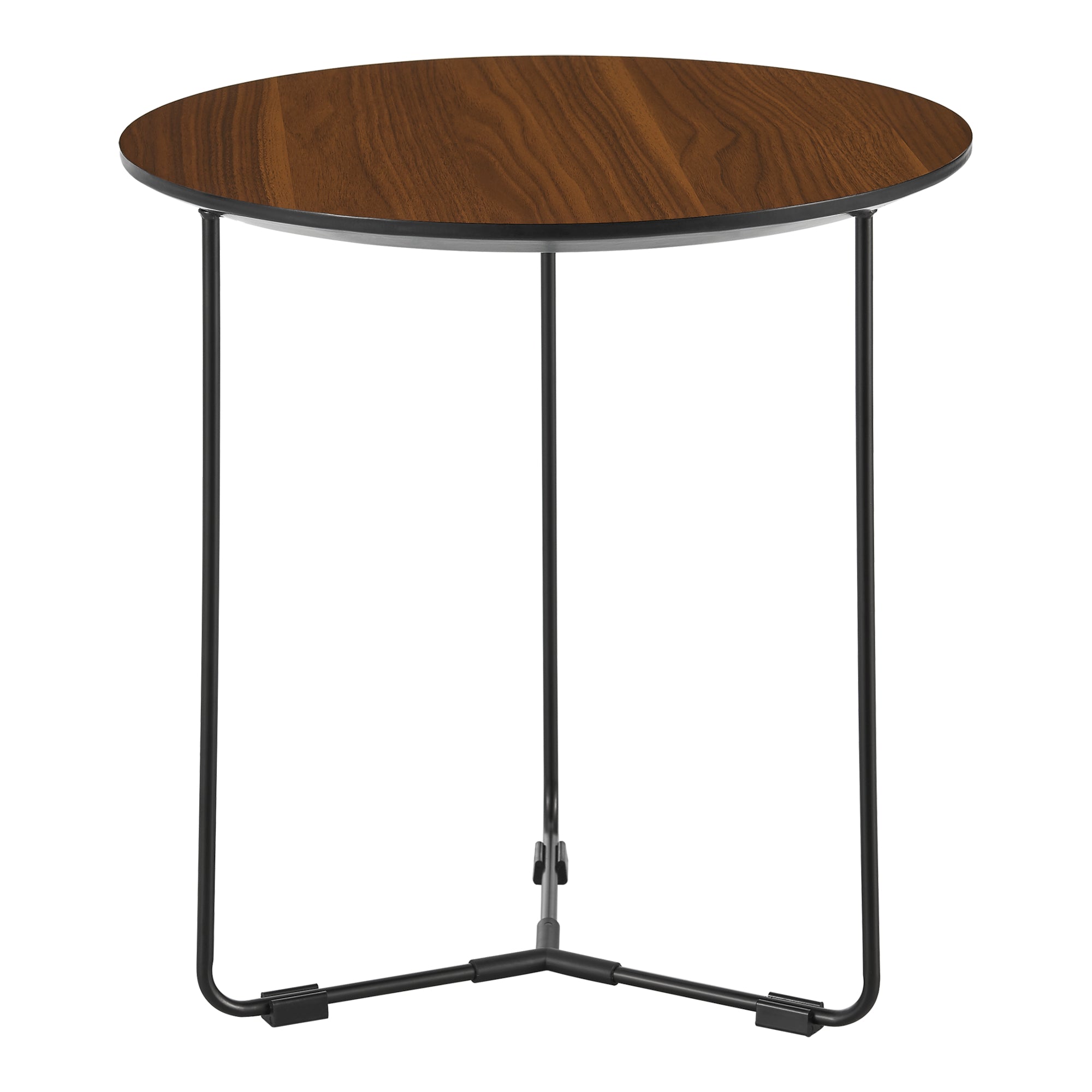 Tavolino Basso Böhen Piano Rotondo in Effetto Noce [en.casa]