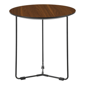 Tavolino Basso Böhen Piano Rotondo in Effetto Noce [en.casa]