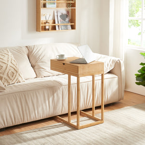 Tavolo Ergonomico da Divano Kåfjord 68 x 55 x 35 cm Bambù Naturale [en.casa]