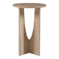 Tavolino Laterale Rindal con Piano Rotondo - Effetto Rovere [en.casa]