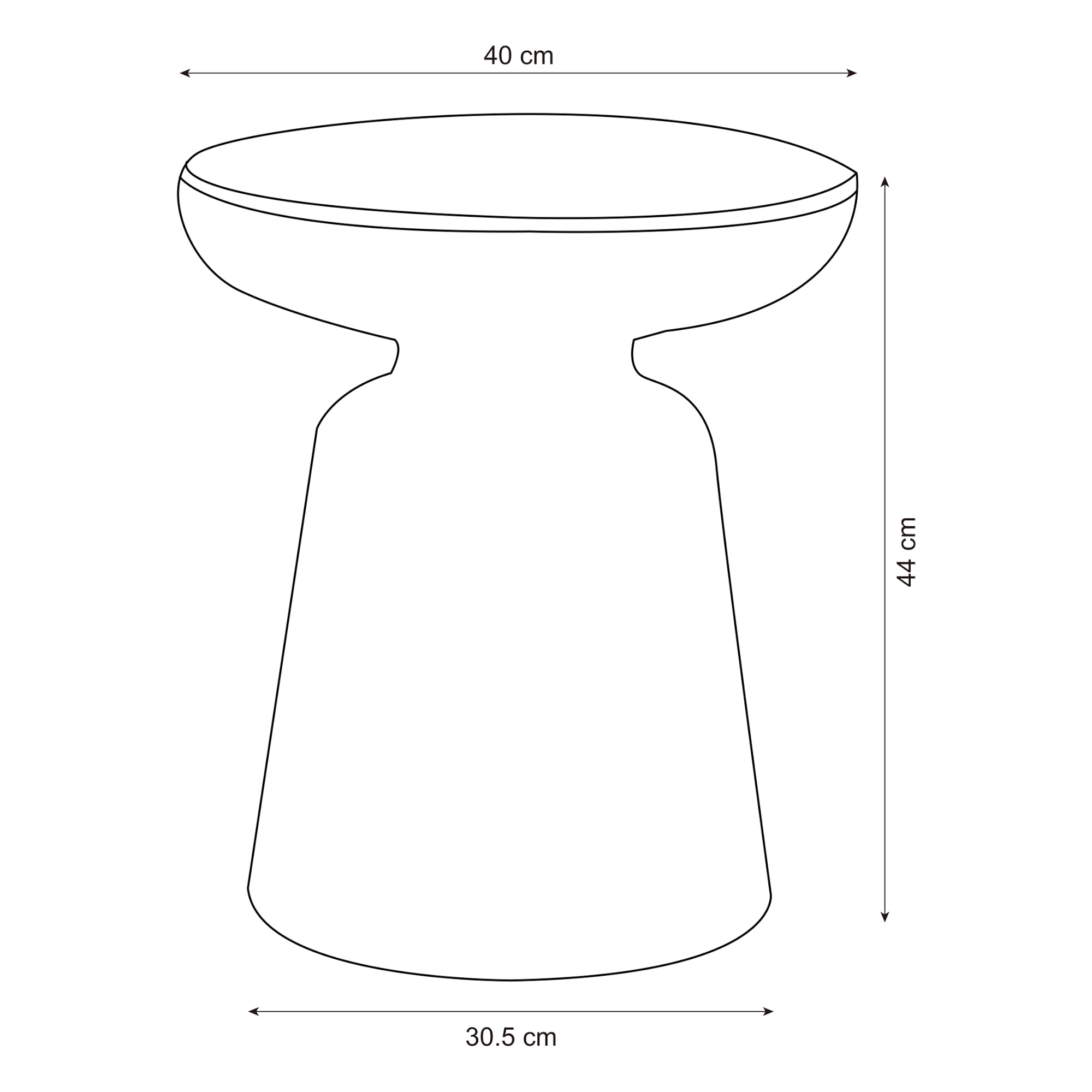 Tavolino da Caffè Posio Piano Rotondo e Base a Campanello 44 x Ø40 cm Bianco [en.casa]