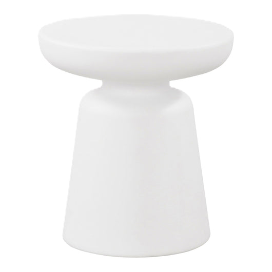 Tavolino da Caffè Posio Piano Rotondo e Base a Campanello 44 x Ø40 cm Bianco [en.casa]