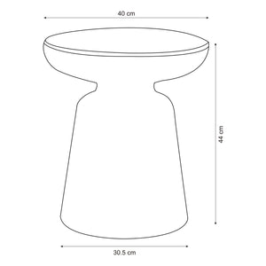 Tavolino da Caffè Posio Piano Rotondo e Base a Campanello 44 x Ø40 cm Nero [en.casa]