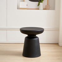 Tavolino da Caffè Posio Piano Rotondo e Base a Campanello 44 x Ø40 cm Nero [en.casa]