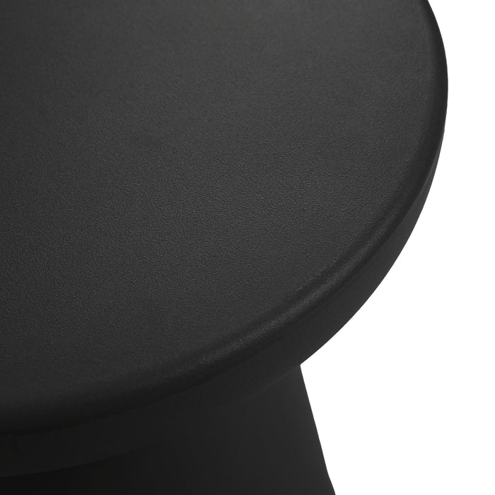 Tavolino da Caffè Posio Piano Rotondo e Base a Campanello 44 x Ø40 cm Nero [en.casa]