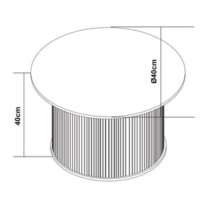 Tavolino da Caffè Rotondo Ledepid 40 x Ø40 cm con Piano Sporgente  - Naturale [en.casa]