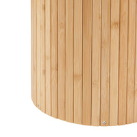 Tavolino da Caffè Rotondo Ledepid 40 x Ø40 cm con Piano Sporgente  - Naturale [en.casa]