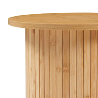 Tavolino da Caffè Rotondo Ledepid 40 x Ø40 cm con Piano Sporgente  - Naturale [en.casa]