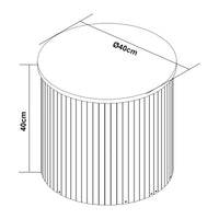 Tavolino da Caffè Rotondo Ledepid 40 x Ø40 cm - Naturale [en.casa]