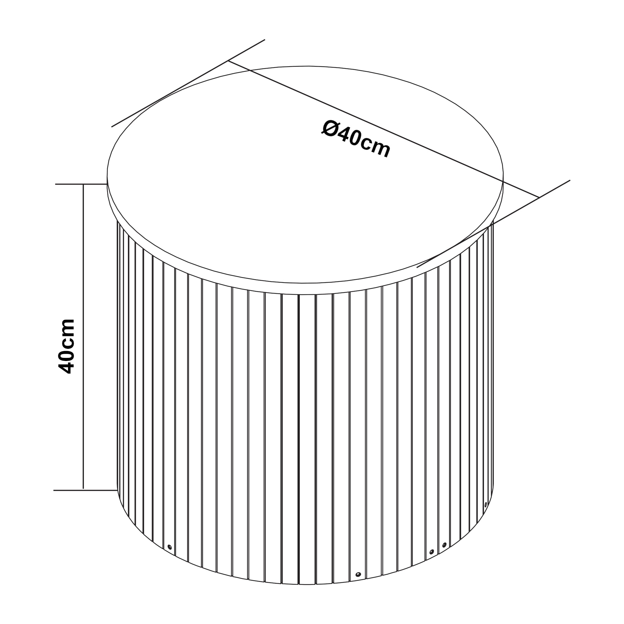 Tavolino da Caffè Rotondo Ledepid 40 x Ø40 cm - Naturale [en.casa]