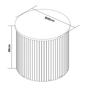 Tavolino da Caffè Rotondo Ledepid 40 x Ø40 cm - Naturale [en.casa]