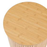 Tavolino da Caffè Rotondo Ledepid 40 x Ø40 cm - Naturale [en.casa]