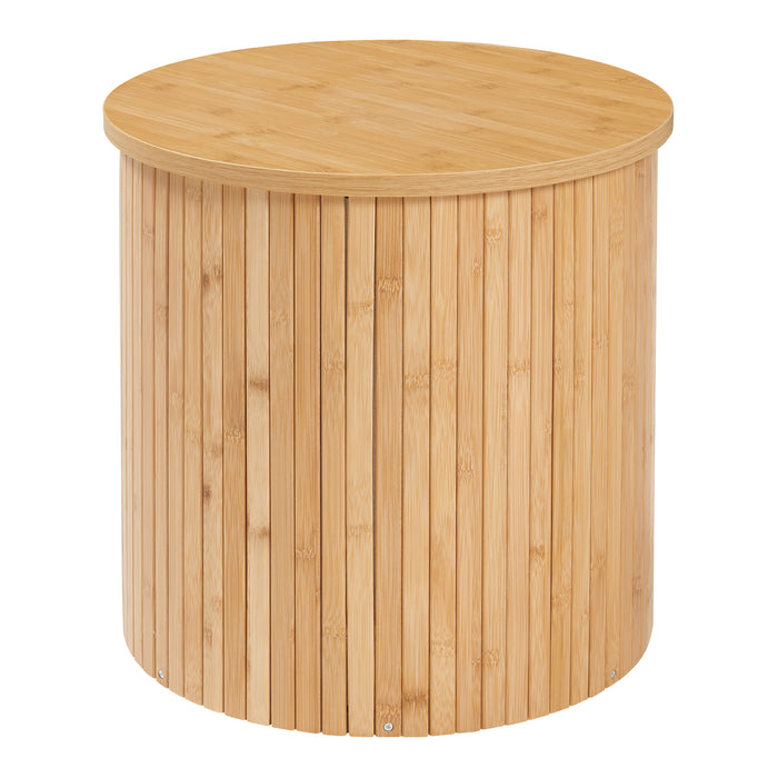 Tavolino da Caffè Rotondo Ledepid 40 x Ø40 cm - Naturale [en.casa]