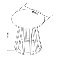 Tavolino da Divano Lensuu con Piano Rotondo in Effetto Rovere e Base Verde Pastello 48 x Ø48 cm [en.casa]