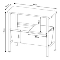 Tavolino Laterale da Divano Samnanger con Portariviste - Nero / Grigio [en.casa]