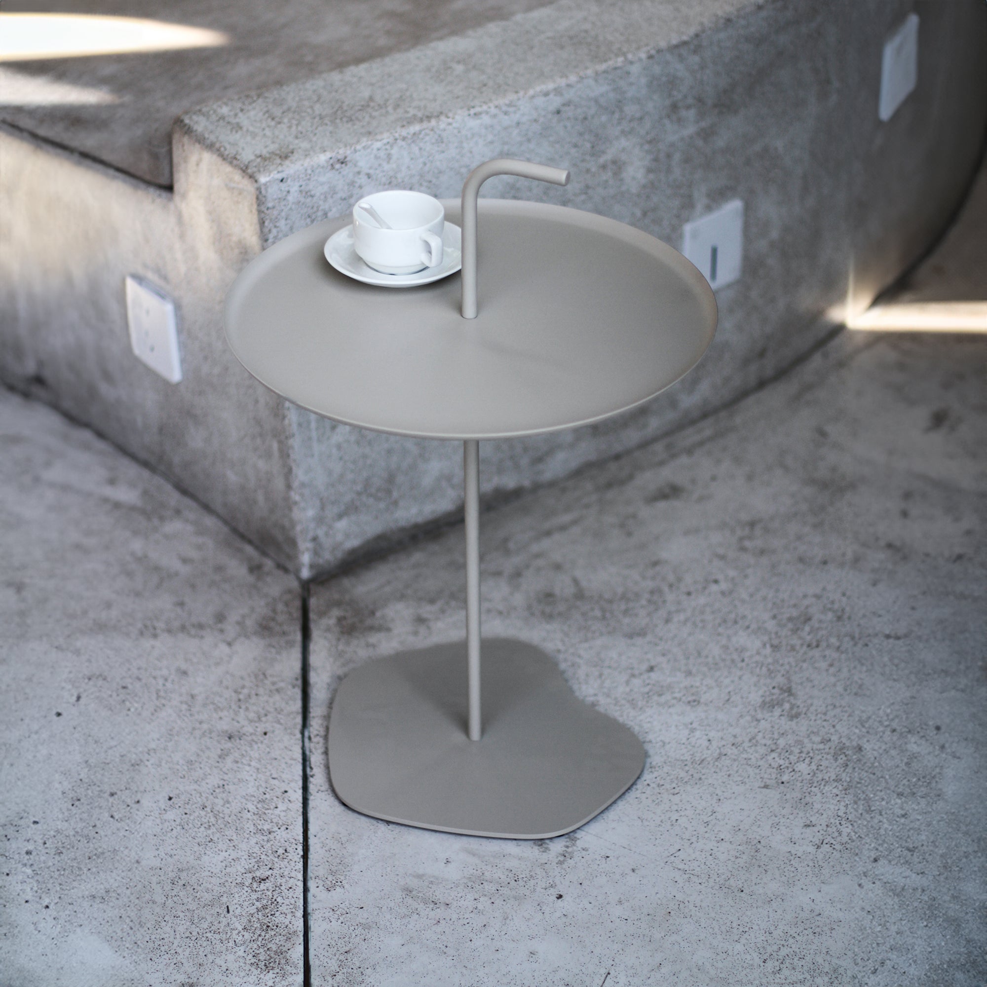 Tavolino Rotondo da Giardino Calimera con Manico - Color Champagne casa.pro