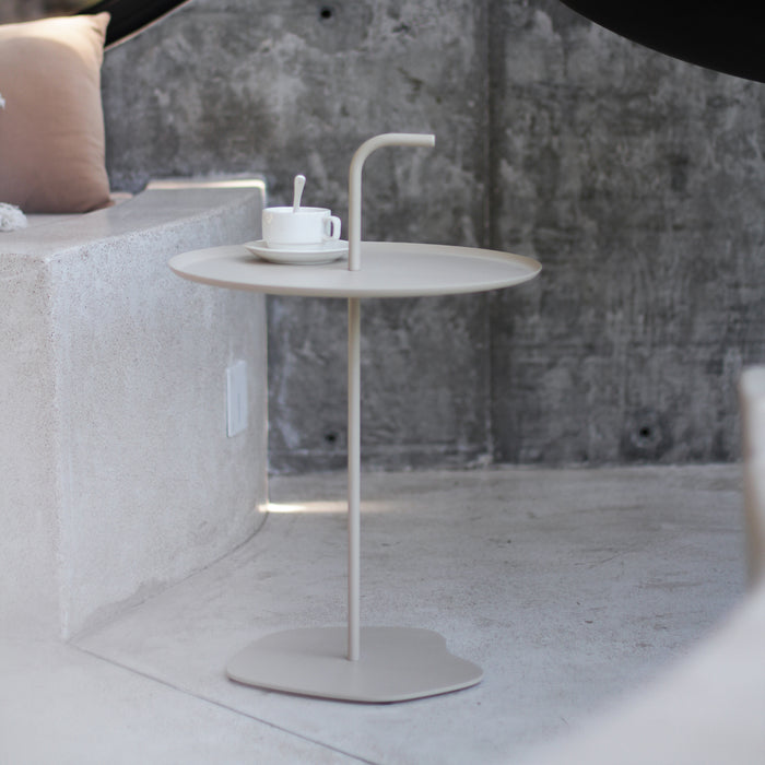 Tavolino Rotondo da Giardino Calimera con Manico - Color Champagne casa.pro