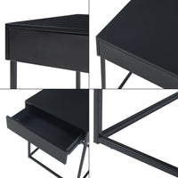 Comodino Rautjärvi in Acciaio con Cassetto - Nero Opaco [en.casa]