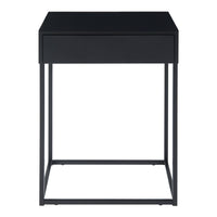 Comodino Rautjärvi in Acciaio con Cassetto - Nero Opaco [en.casa]