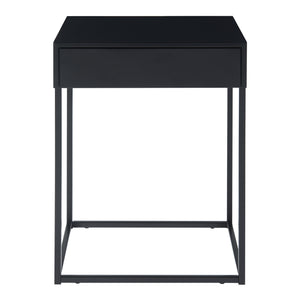 Comodino Rautjärvi in Acciaio con Cassetto - Nero Opaco [en.casa]