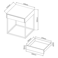 Comodino Rautjärvi in Acciaio con Cassetto - Bianco Opaco [en.casa]