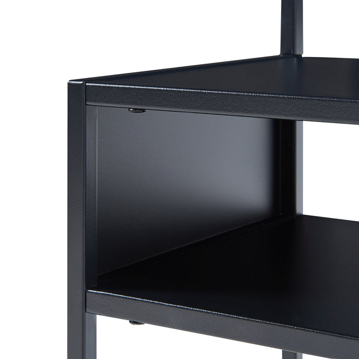 Tavolino Laterale da Divano Riihimäki Comodino in Acciaio - Nero opaco [en.casa]