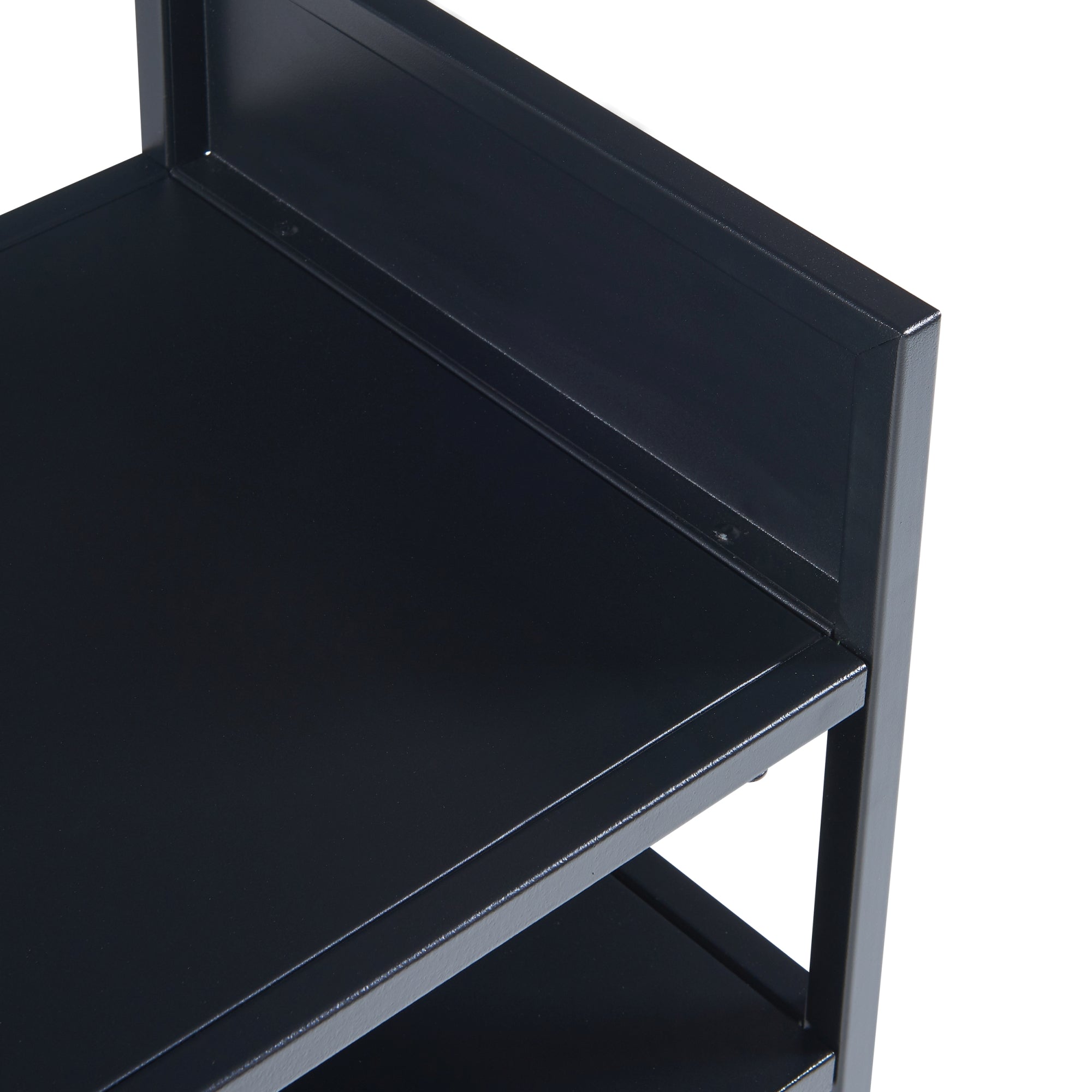 Tavolino Laterale da Divano Riihimäki Comodino in Acciaio - Nero opaco [en.casa]