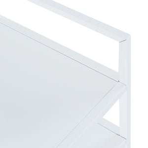 Tavolino Laterale da Divano Riihimäki Comodino in Acciaio - Bianco opaco [en.casa]