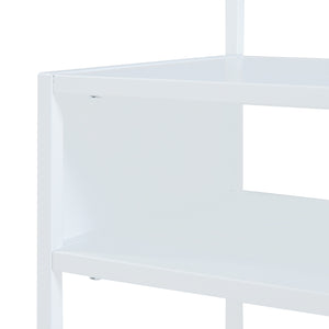 Tavolino Laterale da Divano Riihimäki Comodino in Acciaio - Bianco opaco [en.casa]